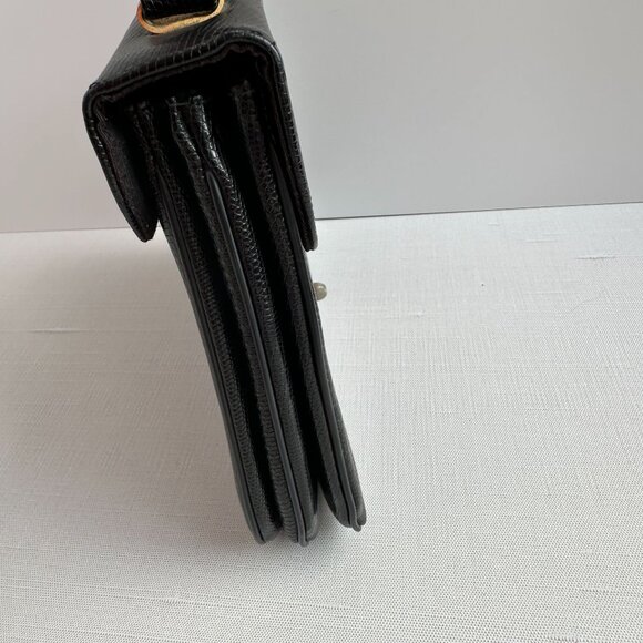 1960s Black Top Handle Handbag - Picture 15 of 16